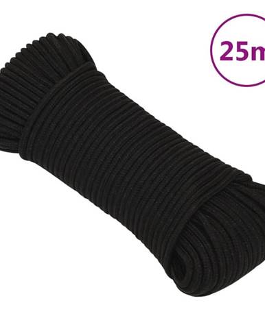Vidaxl Pracovné lano čierne 3 mm 25 m polyester