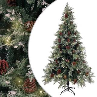 Vidaxl  Vianočný stromček s LED a šiškami zeleno-biely 195 cm PVC a PE značky Vidaxl
