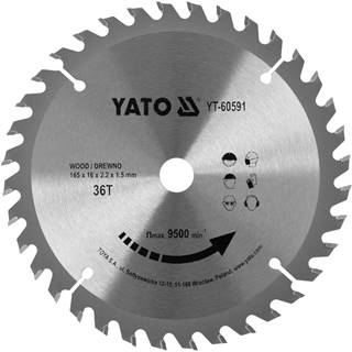 YATO  Kotúč na drevo TCT 165 x 16 mm 36z (pre YT-82810,  YT-82811) značky YATO