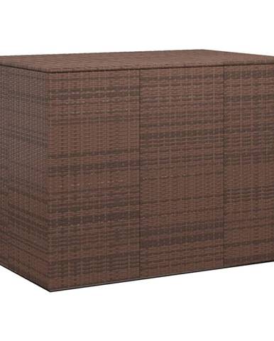 Vidaxl Záhradný box na vankúše z polyratanu 145x100x103 cm hnedý