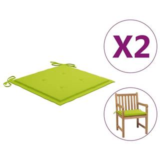 Vidaxl Podložky na záhradné stoličky 2 ks,  jasnozelené 50x50x3 cm