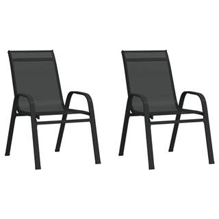 Vidaxl  Stohovateľné záhradné stoličky 2 ks čierne textilénová látka značky Vidaxl