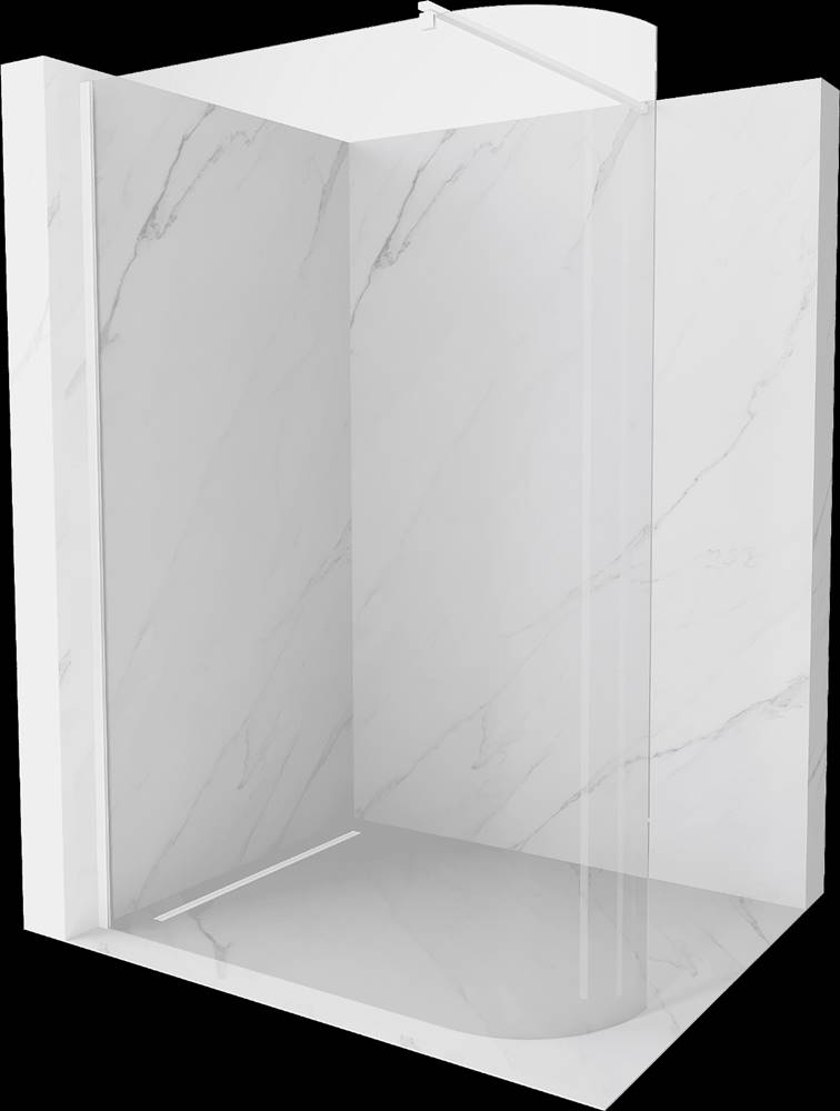 Mexen  Kioto,  zaoblená sprchová zástena 120 x 200 cm,  8mm číre sklo,  biely profil,  800-120-101-20-06 značky Mexen