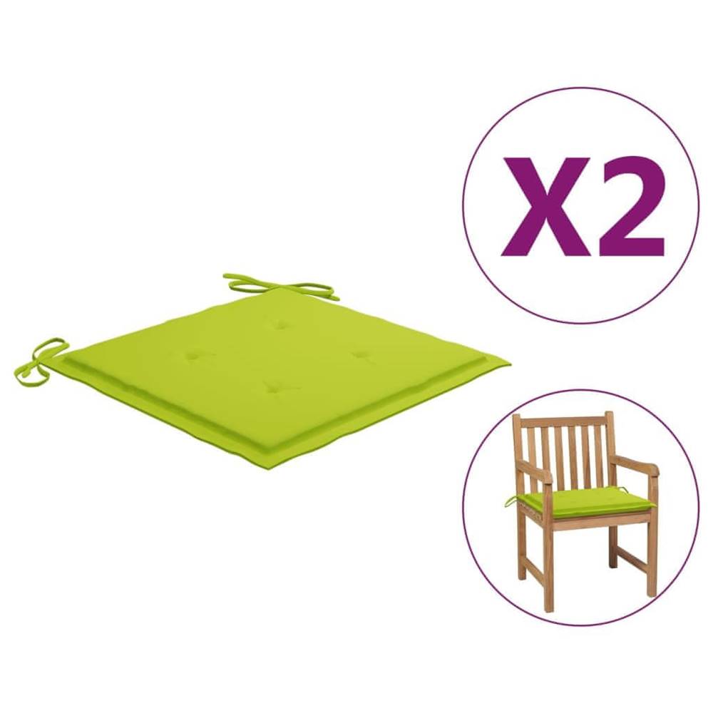 Vidaxl  Podložky na záhradné stoličky 2 ks,  jasnozelené 50x50x3 cm značky Vidaxl
