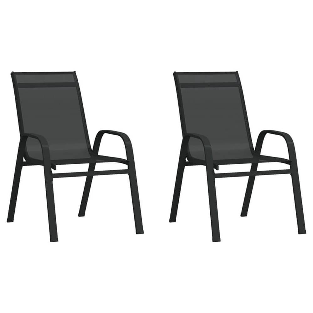 Vidaxl  Stohovateľné záhradné stoličky 2 ks čierne textilénová látka značky Vidaxl