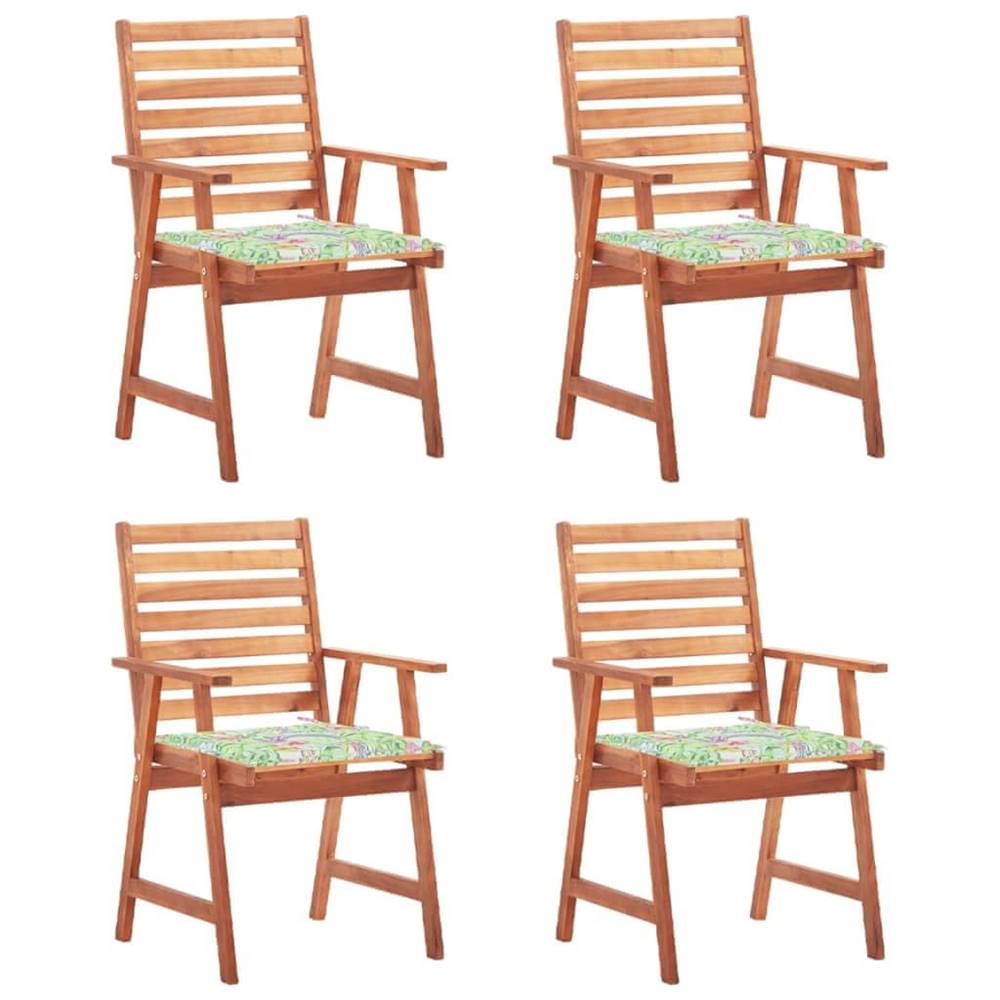 Vidaxl  Vonkajšie jedálenské stoličky 4 ks s podložkami masívna akácia značky Vidaxl