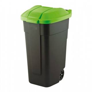 eoshop Popolnice na odpad plastová čierno-zelená 110l 58x52x88cm