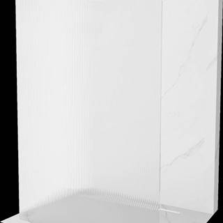 Mexen  Kioto,  sprchová zástena Walk-In 140 x 200 cm,  8mm sklo s rebrovým vzorom,  biela profil,  800-140-002-20-09 značky Mexen