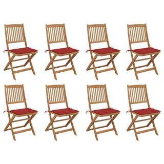 Petromila   Skladacie vonkajšie stoličky s podložkami 8 ks akáciový masív značky Petromila