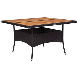 Vidaxl  Vonkajší jedálenský stôl čierny polyratan a masívne akáciové drevo značky Vidaxl