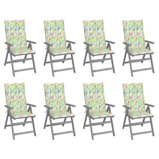 Vidaxl  Záhradné sklápacie stoličky s podložkami 8 ks sivé akáciové drevo značky Vidaxl