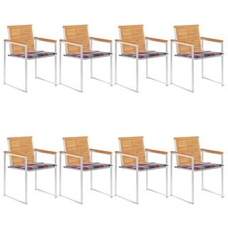 Vidaxl  Záhradné stoličky 8 ks s podložkami tíkový masív značky Vidaxl