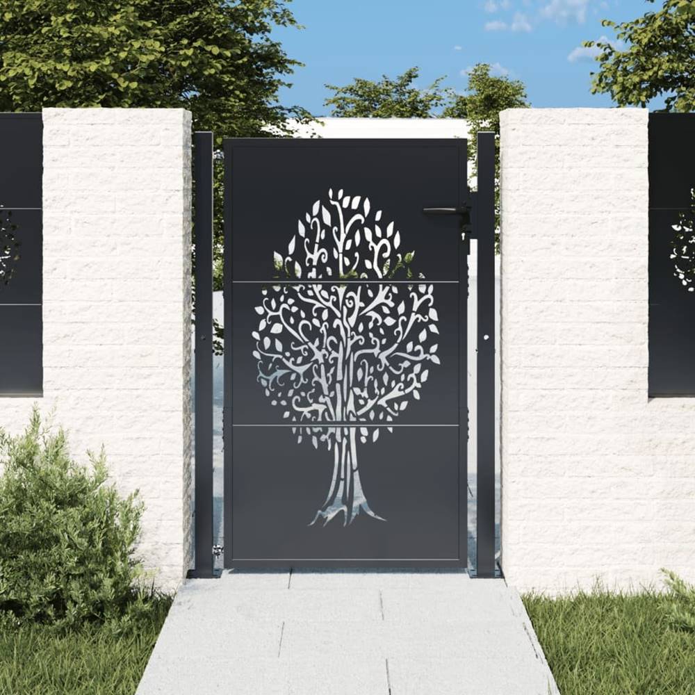 Petromila   Záhradná brána antracitová 105x155 cm oceľ dizajn stromu značky Petromila