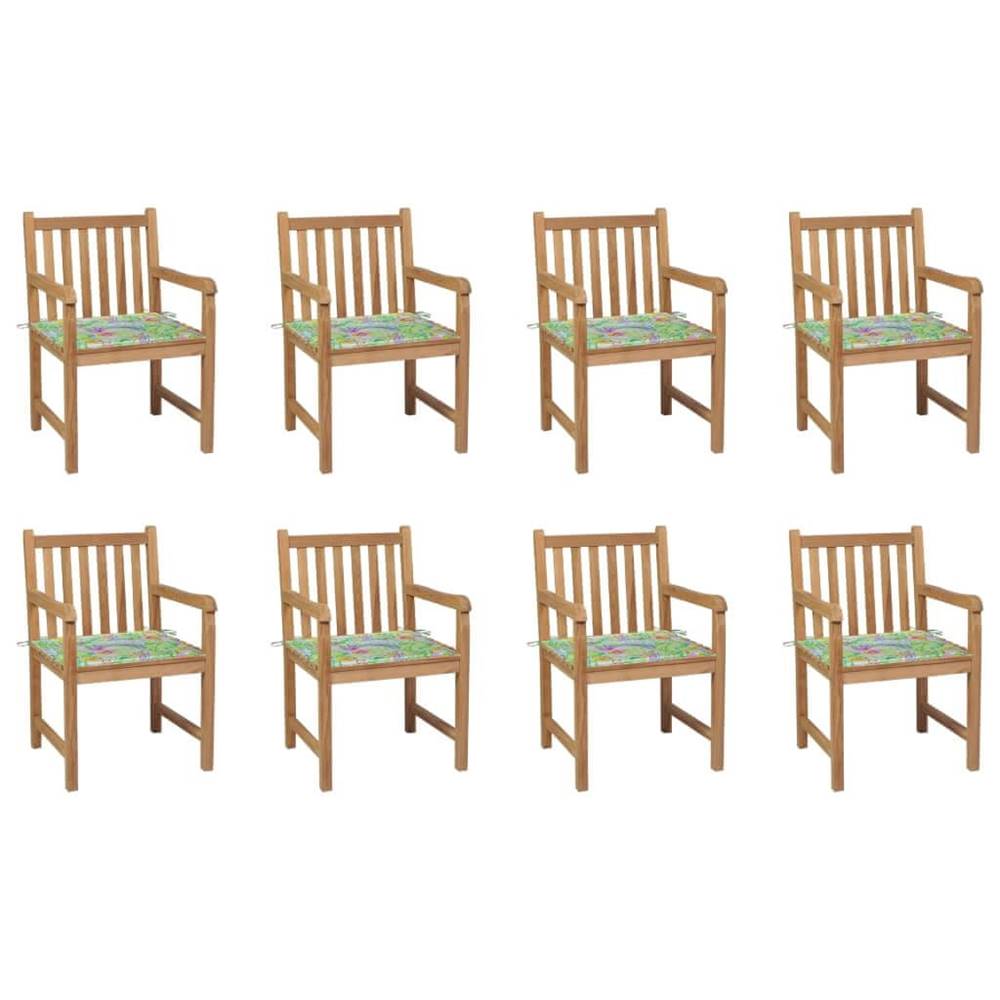 Petromila   Záhradné stoličky 8 ks s listovými podložkami tíkový masív značky Petromila