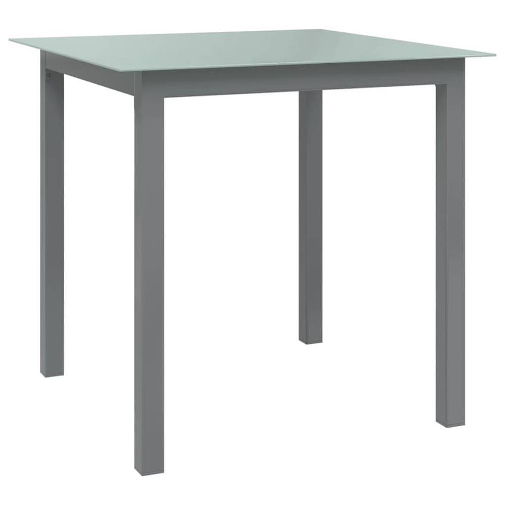 Petromila   Záhradný stôl bledosivý 80x80x74 cm hliník a sklo značky Petromila