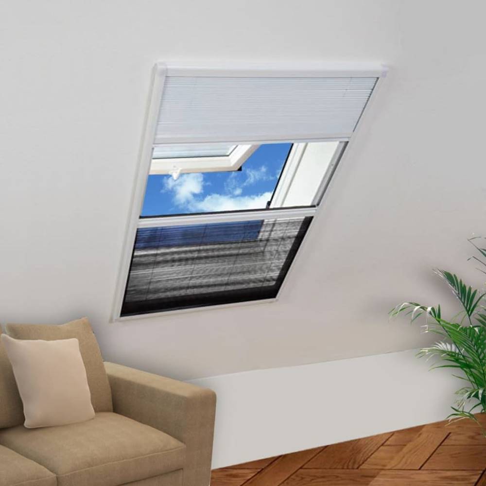 Vidaxl  Plisovaná okenná sieťka proti hmyzu s hliníkovým rámom a roletou,  80 x 110 cm značky Vidaxl