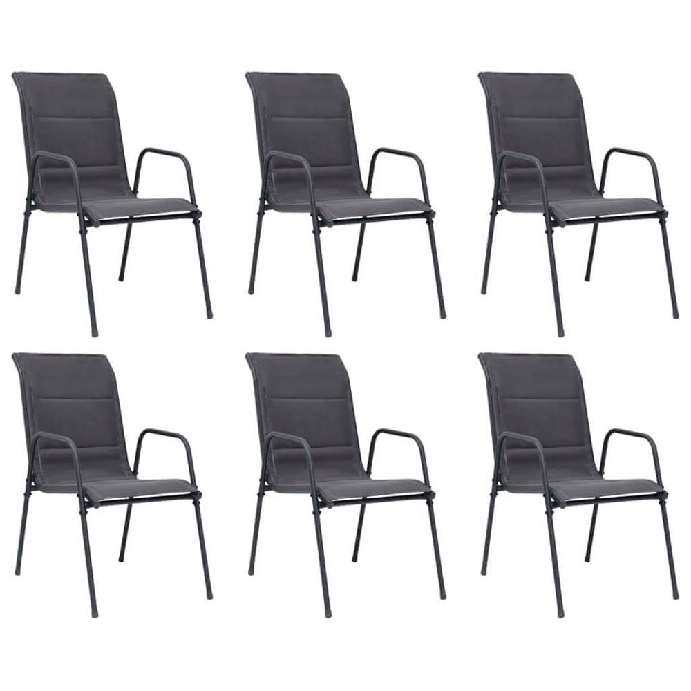 Vidaxl  Stohovateľné záhradné stoličky 6 ks oceľ a textilén antracitové značky Vidaxl