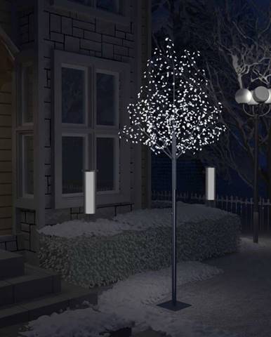 Vidaxl Vianočný stromček 600 LED studené biele svetlo kvety čerešne 300 cm