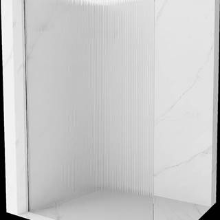 Mexen Kioto,  sprchová zástena 70 x 200 cm,  8mm sklo s rebrovým vzorom,  chrómový profil,  800-070-101-01-09