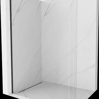 Mexen Kioto,  zaoblená sprchová zástena 100 x 200 cm,  8mm číre sklo,  čierny profil,  800-100-101-70-06