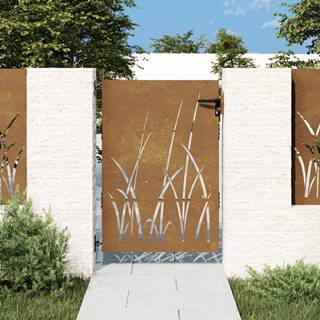 Petromila vidaXL Záhradná brána 85x150 cm kortenová oceľ dizajn trávy