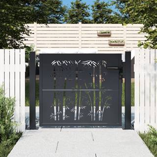 Petromila vidaXL Záhradná brána antracitová 105x105 cm oceľ dizajn bambusu