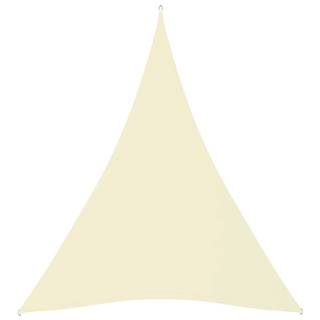 Vidaxl Tieniaca plachta oxfordská látka trojuholníková 5x7x7 m krémová