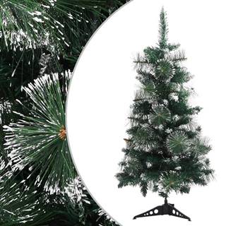 Vidaxl Umelý vianočný stromček s podstavcom zeleno-biely 90 cm PVC