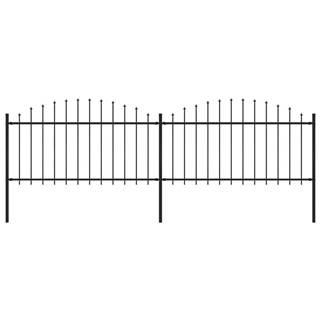 Vidaxl Záhradný plot s hrotmi,  oceľ (1, 25-1, 5)x3, 4 m,  čierny