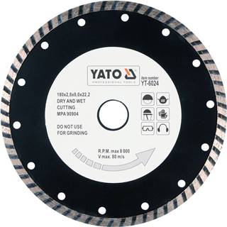 YATO Kotúč rezný diamantový 180 x 22, 2 x 2, 8 mm turbo