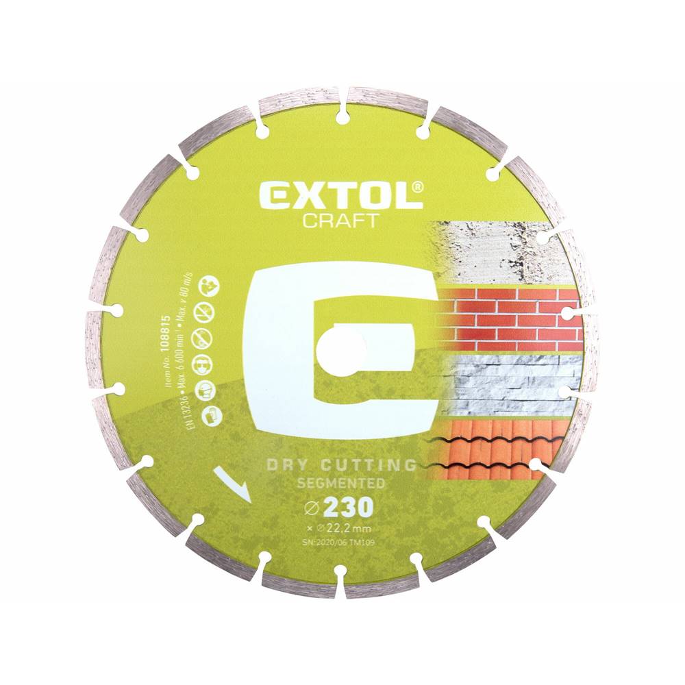 Extol Craft  Kotúč rezný diamantový segmentový,  230mm,  EXTOL CRAFT značky Extol Craft