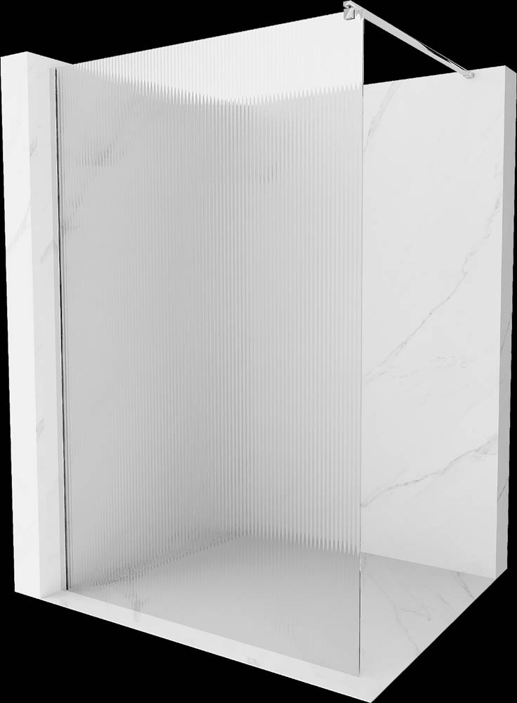 Mexen  Kioto,  sprchová zástena 70 x 200 cm,  8mm sklo s rebrovým vzorom,  chrómový profil,  800-070-101-01-09 značky Mexen