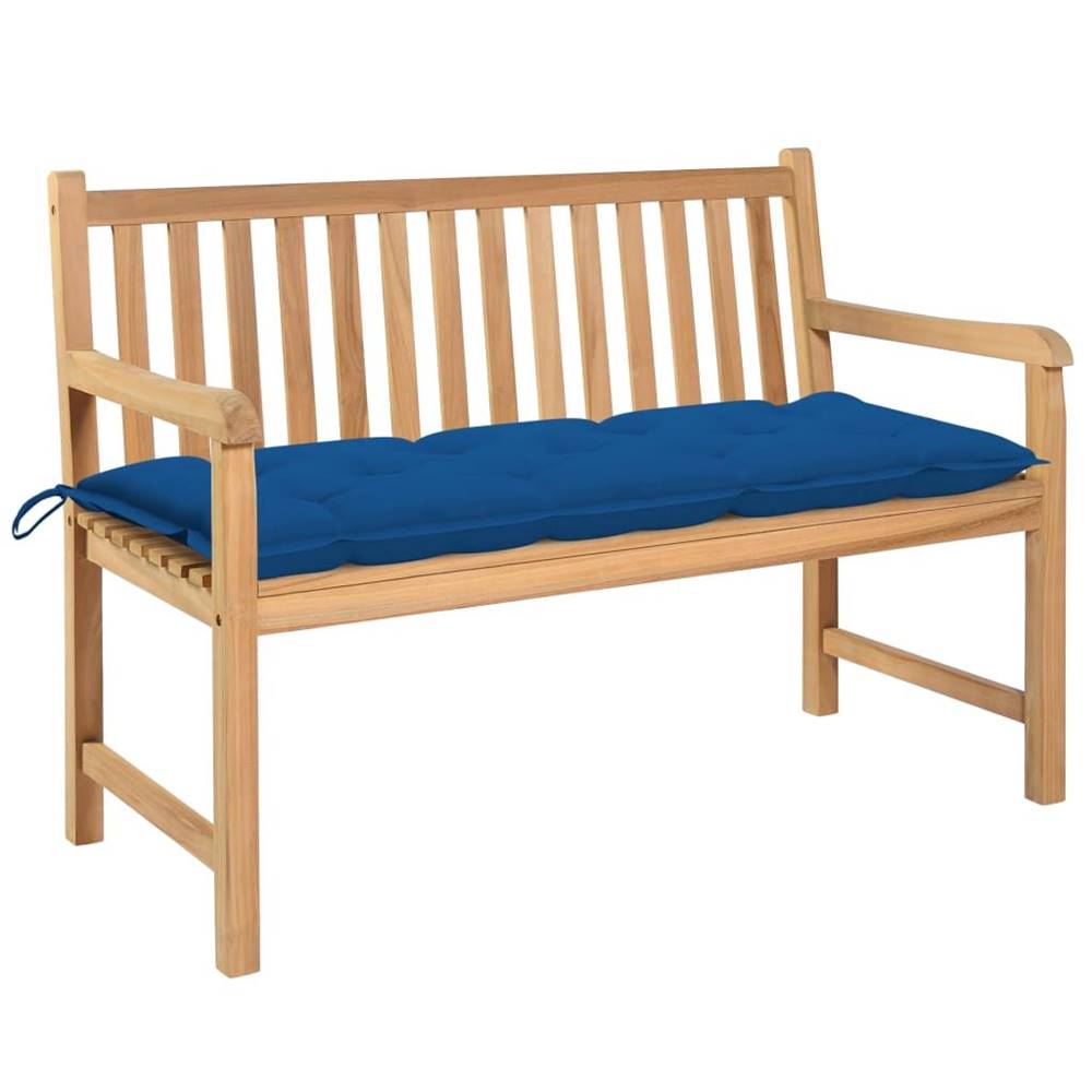 Vidaxl  Záhradná lavička,  modrá podložka 120 cm,  tíkový masív značky Vidaxl