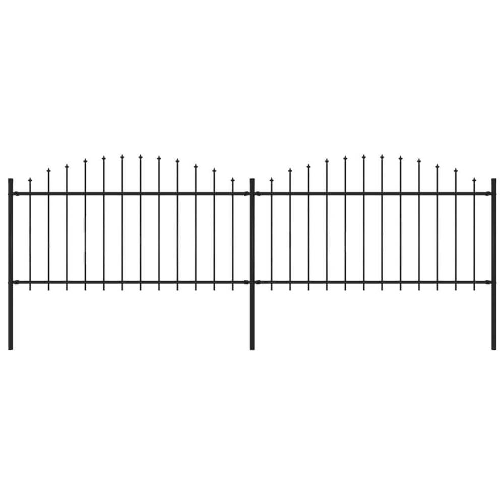 Vidaxl  Záhradný plot s hrotmi,  oceľ (1, 25-1, 5)x3, 4 m,  čierny značky Vidaxl