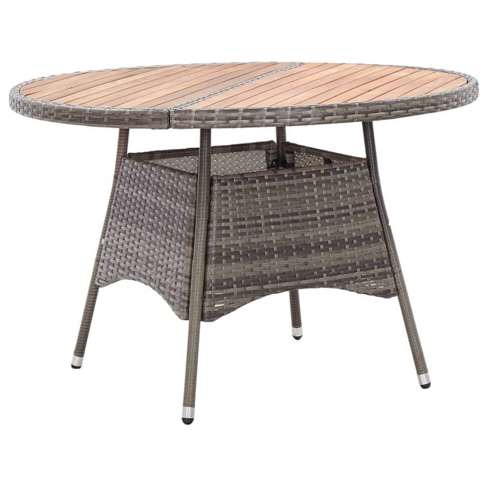 Vidaxl  Záhradný stôl,  sivý 115x74 cm,  polyratan a akáciové drevo značky Vidaxl