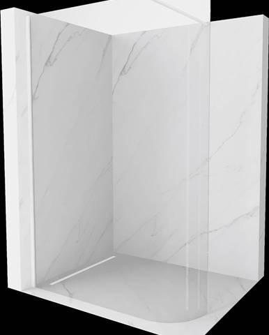 Mexen Kioto,  zaoblená sprchová zástena 150 x 200 cm,  8mm číre sklo,  biely profil,  800-150-101-20-06