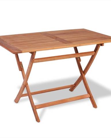 Vidaxl Skladací záhradný stôl 120x70x75 cm,  tíkový masív