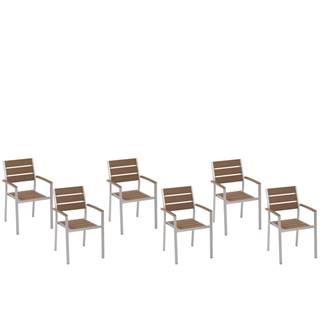 Beliani Súprava 6 jedálenských stoličiek hnedá VERNIO