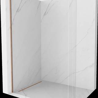 Mexen Kioto,  zaoblená sprchová zástena 160 x 200 cm,  8mm číre sklo,  ružové zlato profil,  800-160-101-60-06