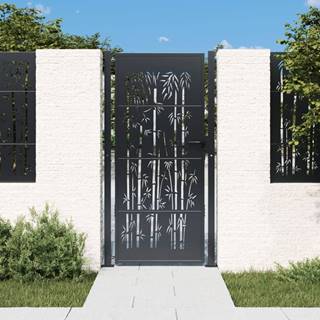 Petromila vidaXL Záhradná brána antracitová 105x180 cm oceľ dizajn bambusu