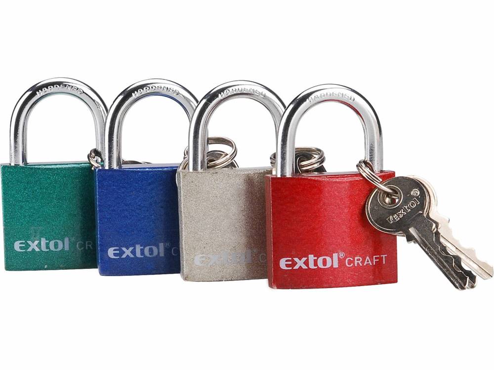 Extol Craft  Zámok visací liatinový farebný,  63mm,  3 kľúče značky Extol Craft