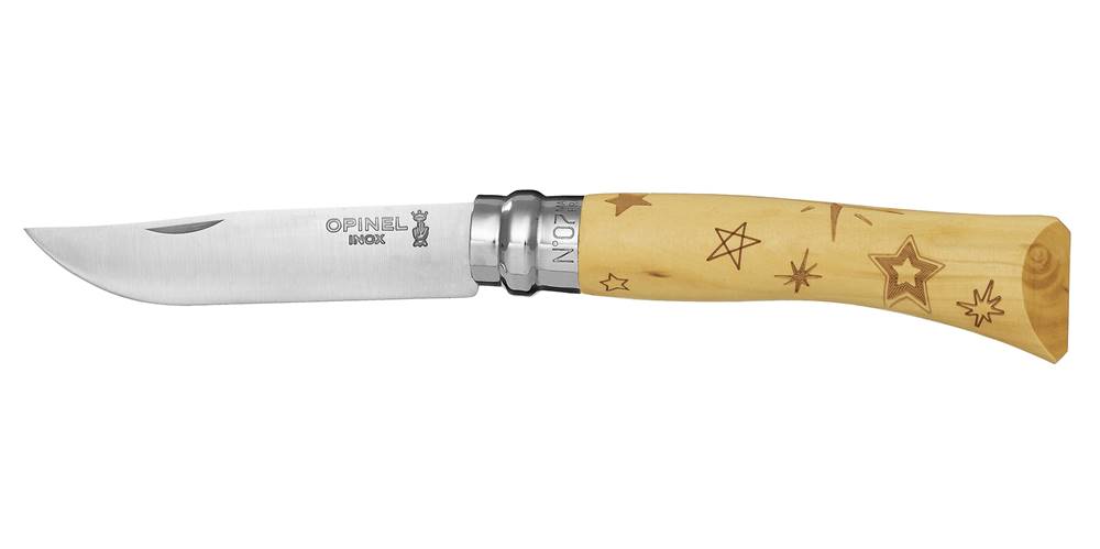 Opinel  Zatvárací nôž VRI N°07 Inox 8 cm buk,  motív hviezd,  OPINEL značky Opinel