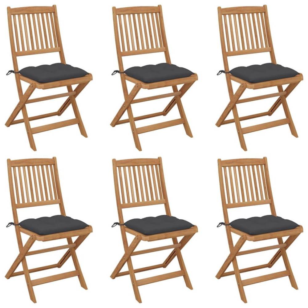 Petromila   Skladacie záhradné stoličky s podložkami 6 ks akáciový masív značky Petromila