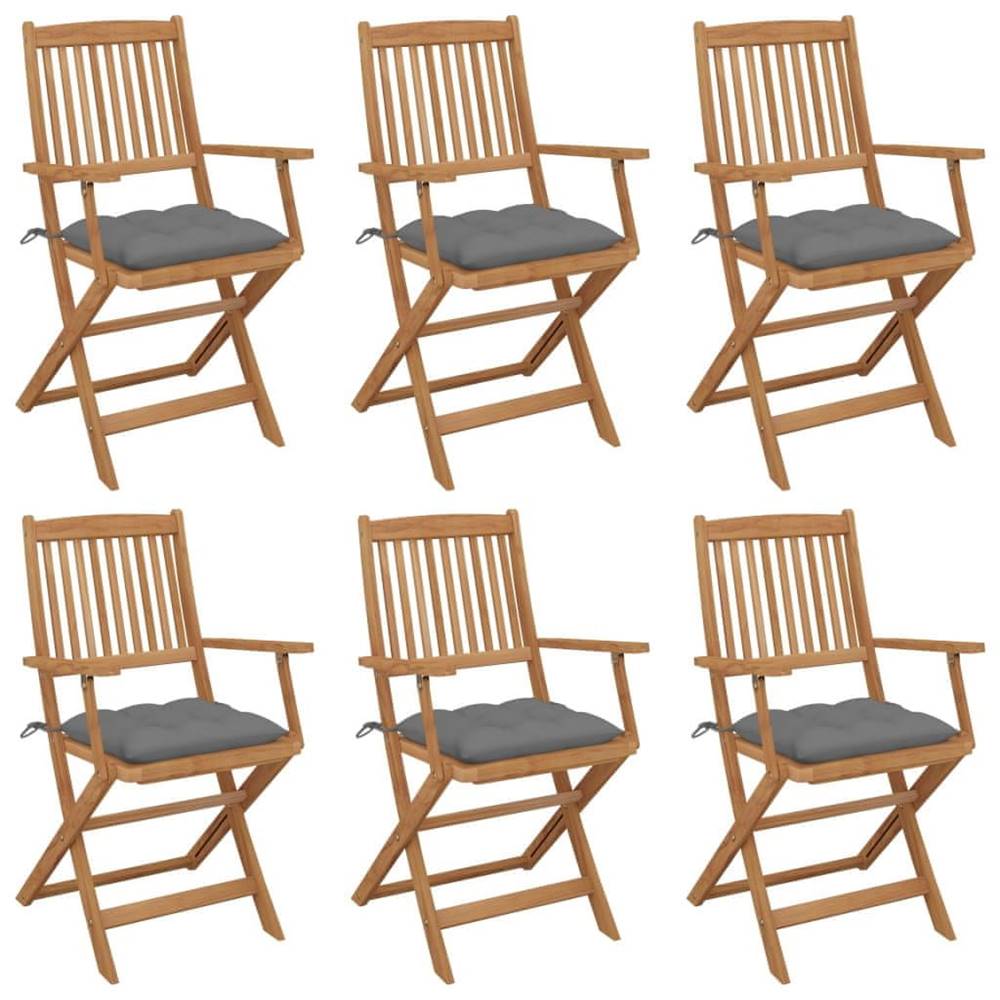 Petromila   Skladacie záhradné stoličky so sedákmi 6 ks akáciový masív značky Petromila