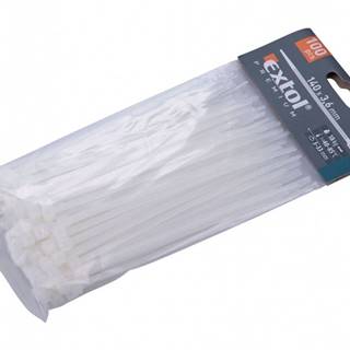 Extol Premium Pásky sťahovacie na káble biele,  140x3, 6mm,  100ks,  nylon PA66