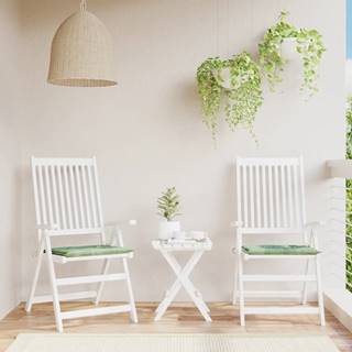Vidaxl Podložky na záhradné stoličky 2 ks vzor listov 50x50x3 cm látka