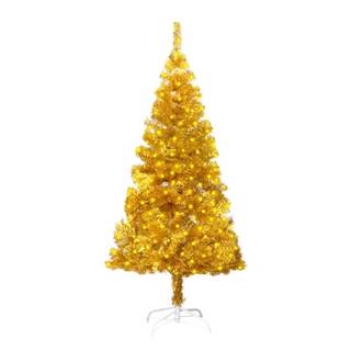 Vidaxl  Umelý vianočný stromček s LED a podstavcom zlatý 150 cm PET značky Vidaxl