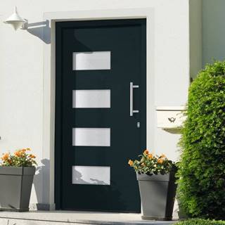 Vidaxl  Vchodové dvere,  hliník a PVC,  antracitová farba,  100x210 cm značky Vidaxl