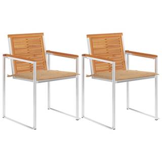 Vidaxl  Záhradné stoličky s podložkami 2 ks masívne akáciové drevo a oceľ značky Vidaxl