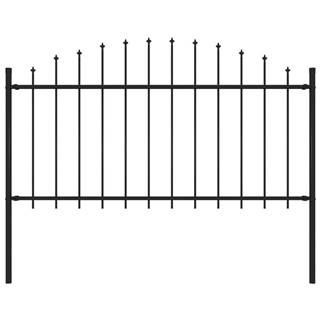 Vidaxl Záhradný plot s hrotmi,  oceľ (1, 25-1, 5)x1, 7 m,  čierny